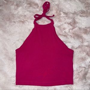 Me to We Pink Crop Top with tie around neck from PacSun size XS